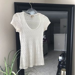 BKE Cream Lace Shirt